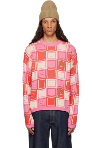 Acne Studios Pink & Beige Jacquard Sweater