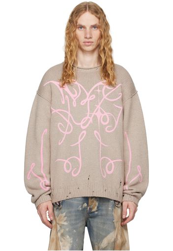 Acne Studios Beige Printed Sweater