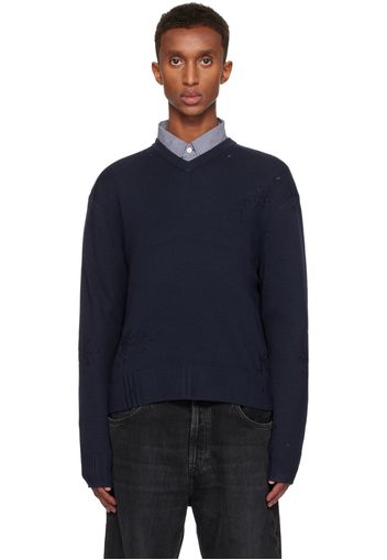 Acne Studios Navy Distressed Sweater