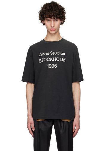 Acne Studios Black Printed Logo T-Shirt