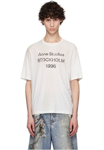 Acne Studios White Printed Logo T-Shirt