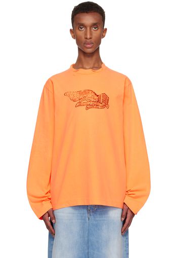 Acne Studios Orange Printed Long Sleeve T-shirt