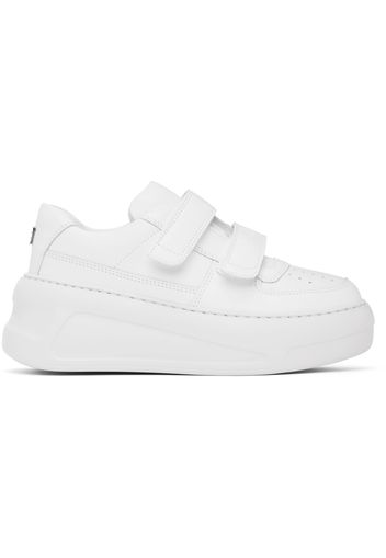 Acne Studios White Velcro Strap Platform Sneakers