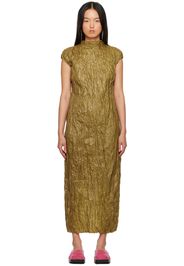 Acne Studios Khaki Crinkled Maxi Dress