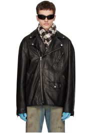 Acne Studios Black Zip Leather Jacket