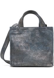 Acne Studios Silver & Blue Logo Mini Shoulder Tote