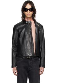 Acne Studios Black Band Collar Leather Jacket