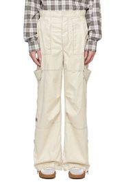 Acne Studios Off-White Faded Faux-Leather Cargo Pants