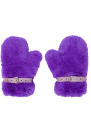 Acne Studios Purple Fluffy Buckle Mittens