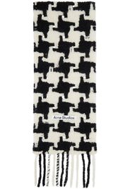 Acne Studios White & Black Houndstooth Scarf