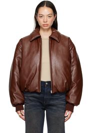 Acne Studios Red Coated Faux-Leather Bomber Jacket