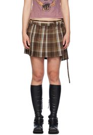 Acne Studios Brown Asymmetric Pleated Miniskirt