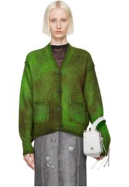 Acne Studios Green Sprayed Finish Cardigan