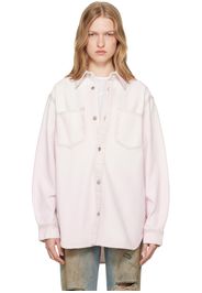 Acne Studios Pink Button-Up Relaxed-Fit Denim Shirt