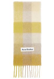 Acne Studios Yellow Mohair Checked Scarf