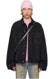 Acne Studios Black Relaxed-Fit Denim Jacket