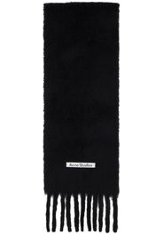 Acne Studios Black Mohair Logo Scarf