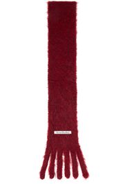 Acne Studios Red Skinny Logo Scarf