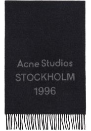 Acne Studios Gray Logo Wide Scarf