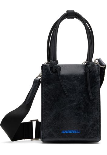 ADER error Black Small Cracked Shopper Bag