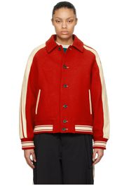 ADER error Red Button-Up Bomber Jacket