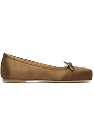 Aeyde Brown Gabriella Satin Ballerina Flats