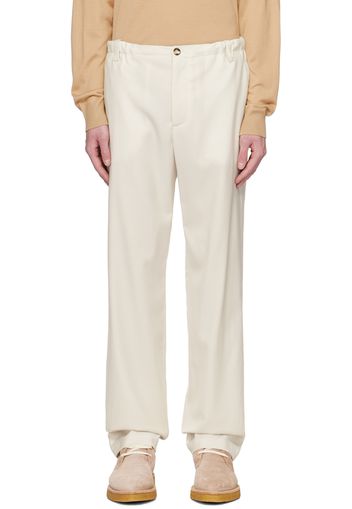 Agnona Off-White Drawstring Trousers