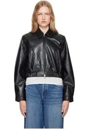 AGOLDE Black Shoreditch Ski Club Edition Essie Recycled Leather Cropped Jacket