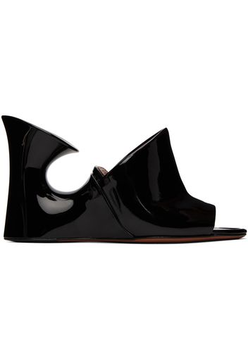 ALAÏA Black Calfskin Sculpture Heeled Sandals