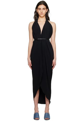 ALAÏA Black Belted Maxi Dress