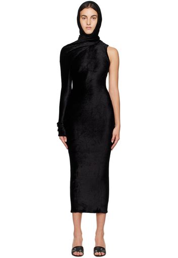 ALAÏA Black Hooded Maxi Dress