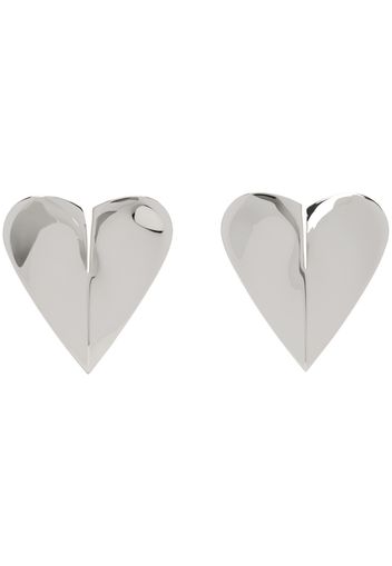 ALAÏA Silver 'Le Cœur Torn' Earrings