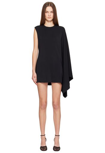 ALAÏA Black Asymmetric Kaftan Minidress