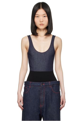 ALAÏA Blue Tank Denim Bodysuit