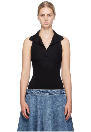 ALAÏA Black Spread Collar Bodysuit