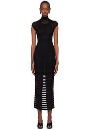 ALAÏA Black Striped Maxi Dress