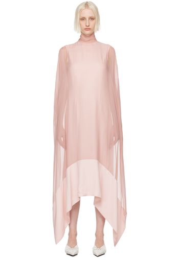 ALAINPAUL Pink Open Chiffon Maxi Dress