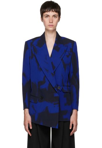 Alexander McQueen Blue Graffiti Blazer