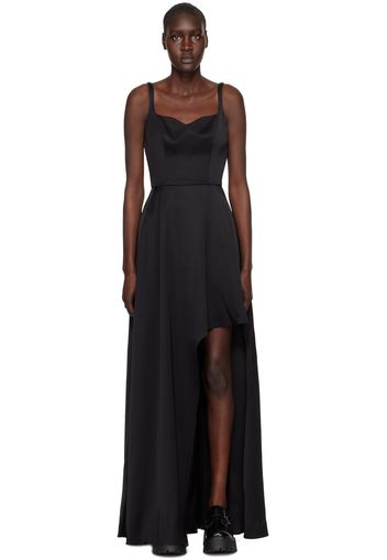 Alexander McQueen Black Asymmetric Maxi Dress