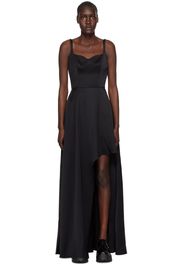 Alexander McQueen Black Asymmetric Maxi Dress