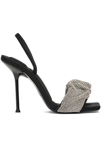 Alexander Wang Black Crystal Scrunchie Julie Heeled Sandals