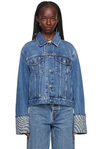 Alexander Wang Blue Wave Cuff Denim Jacket