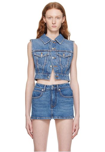 Alexander Wang Indigo Shrunken Denim Trucker Vest