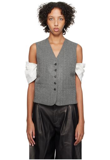 Alexander Wang Gray V-Neck Tailored Vest