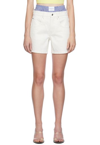 Alexander Wang Off-White Layered Denim Shorts