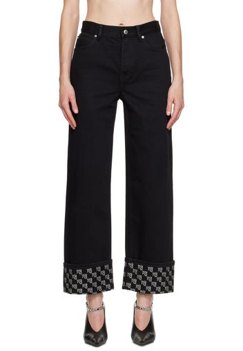 Alexander Wang Black Crystal Cuff Jeans