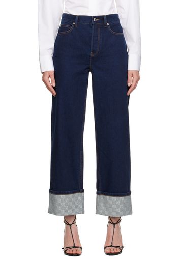 Alexander Wang Indigo Crystal Cuff Jeans