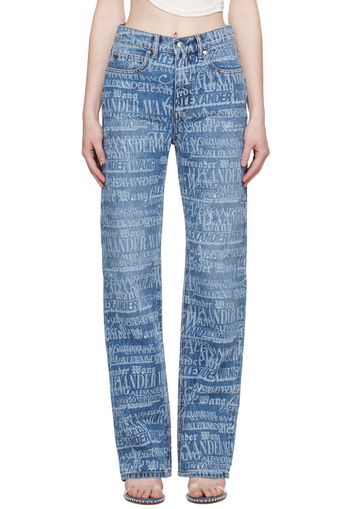 Alexander Wang Blue Newsprint Jeans