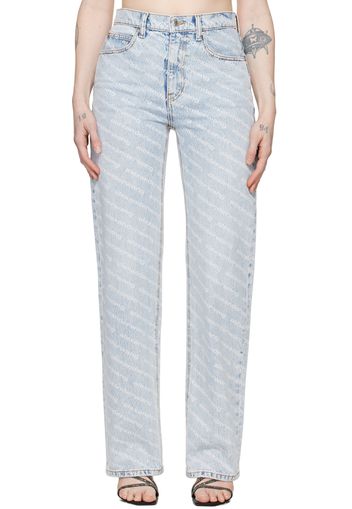 Alexander Wang Blue Printed Jeans