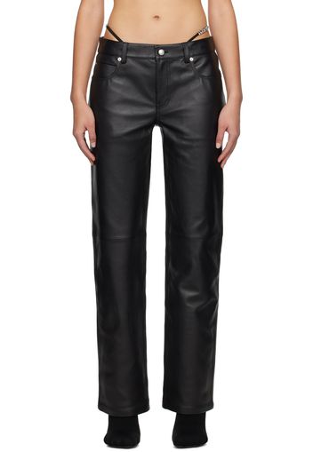 Alexander Wang Black Low-Rise Leather Pants